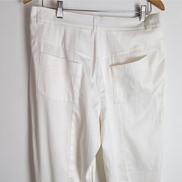Ania Schierholt Ivory Sensual Devotion Collection Ivory Cupro Blend Trousers 12 - Picture 6 of 9